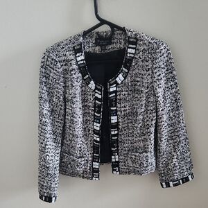 Katherine New York Black and White Tweed Blazer